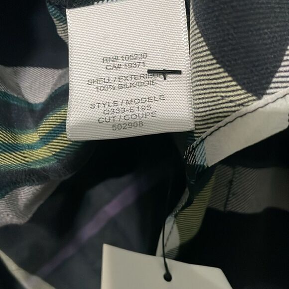 Equipment Femme Brett Plaid SiIk Blouse in Pine Multi Size Small - Picture 5 of 6